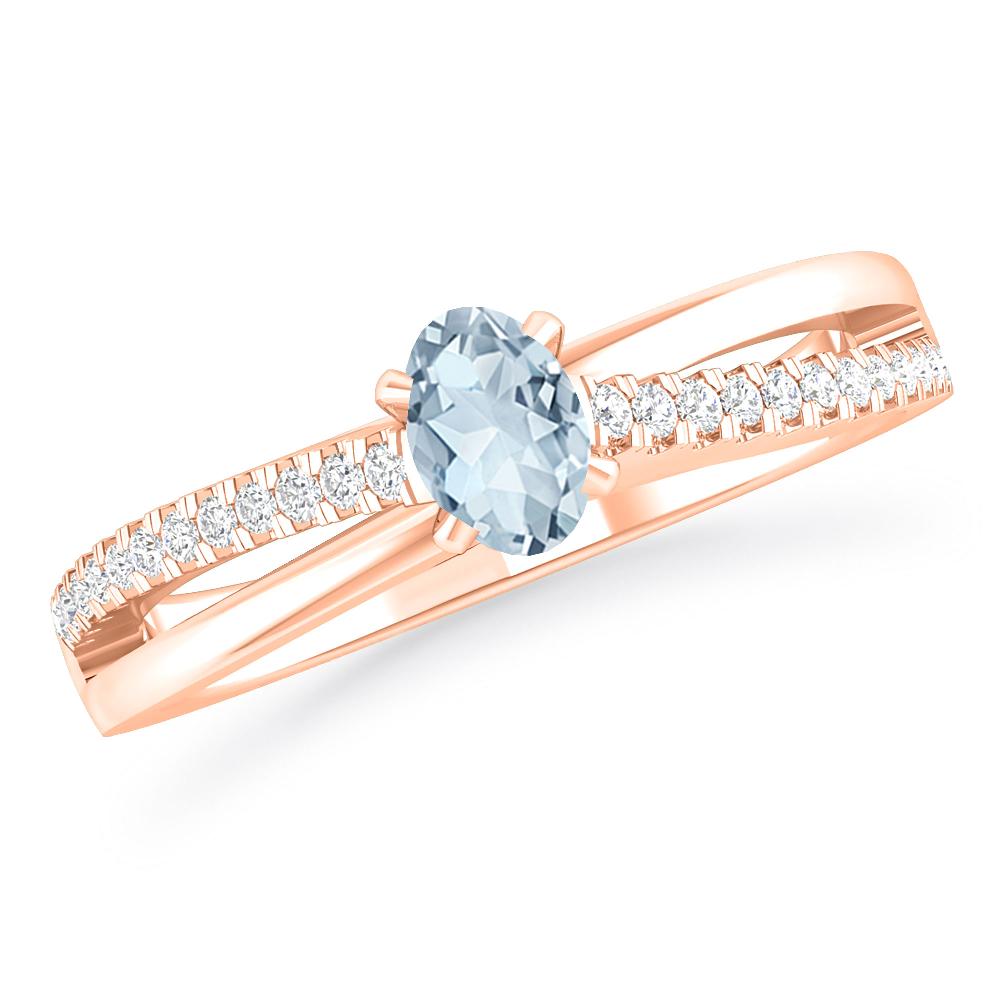 Rose Gold - Aquamarine