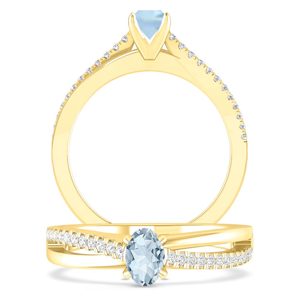 Yellow Gold - Aquamarine