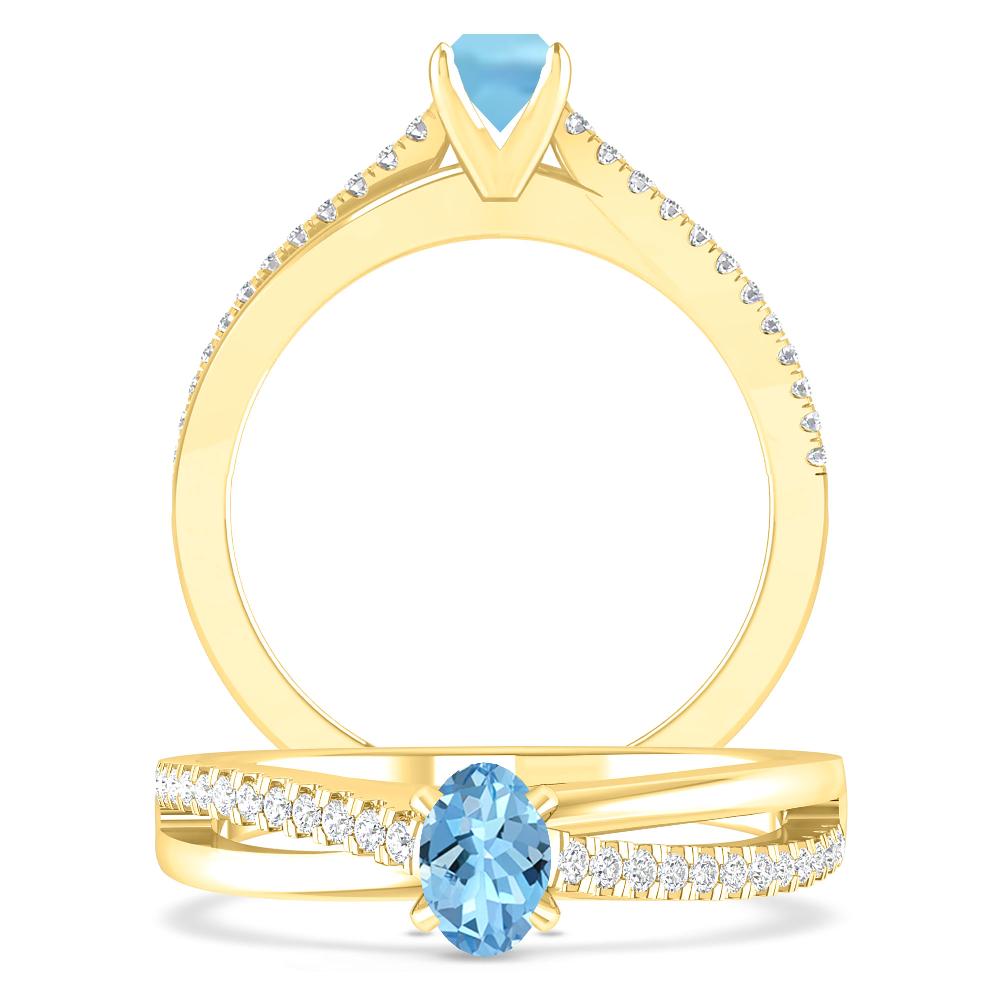 Yellow Gold - Aquamarine