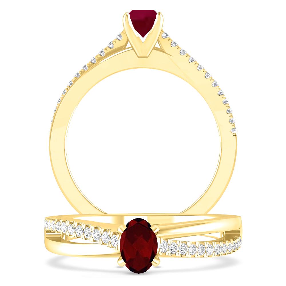 Yellow Gold - Garnet