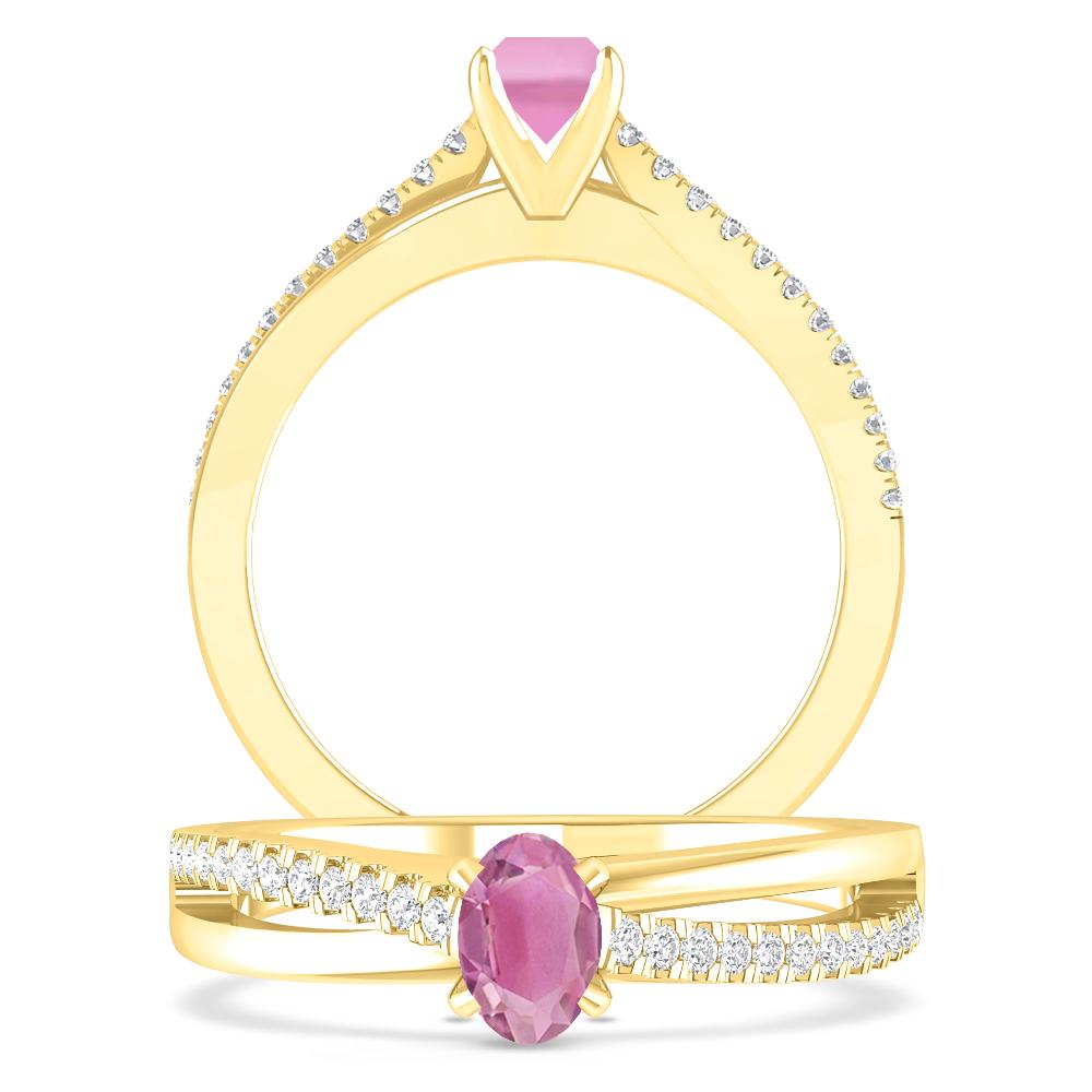 Yellow Gold - Pink Tourmaline