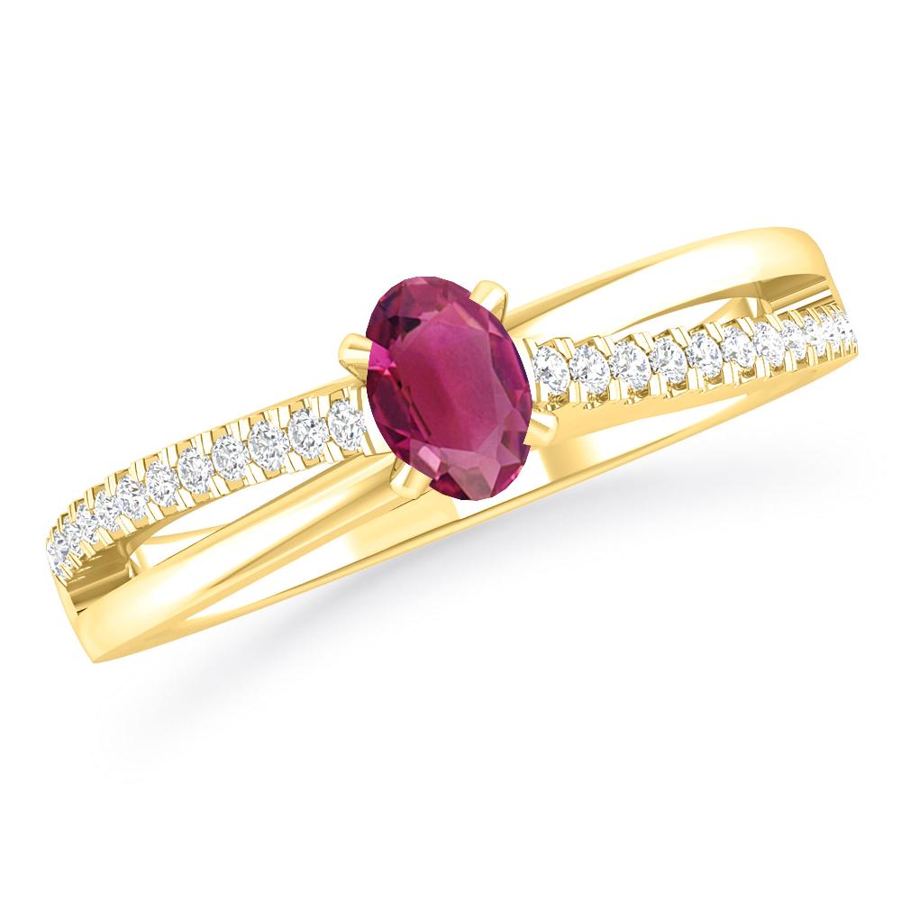 Yellow Gold - Pink Tourmaline