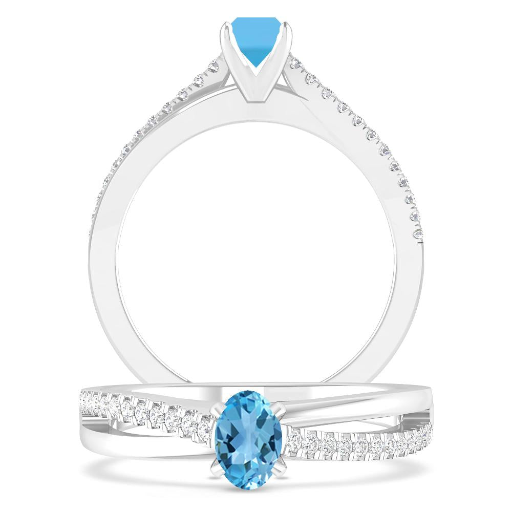 White Gold - Blue Topaz