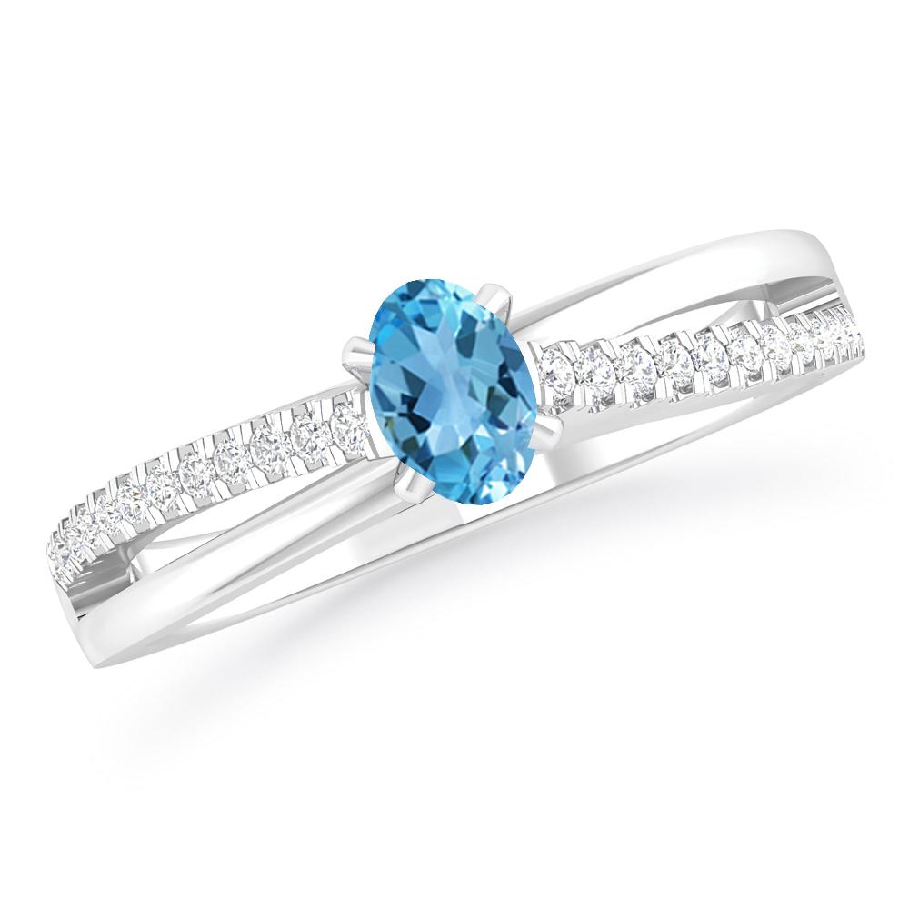 White Gold - Blue Topaz
