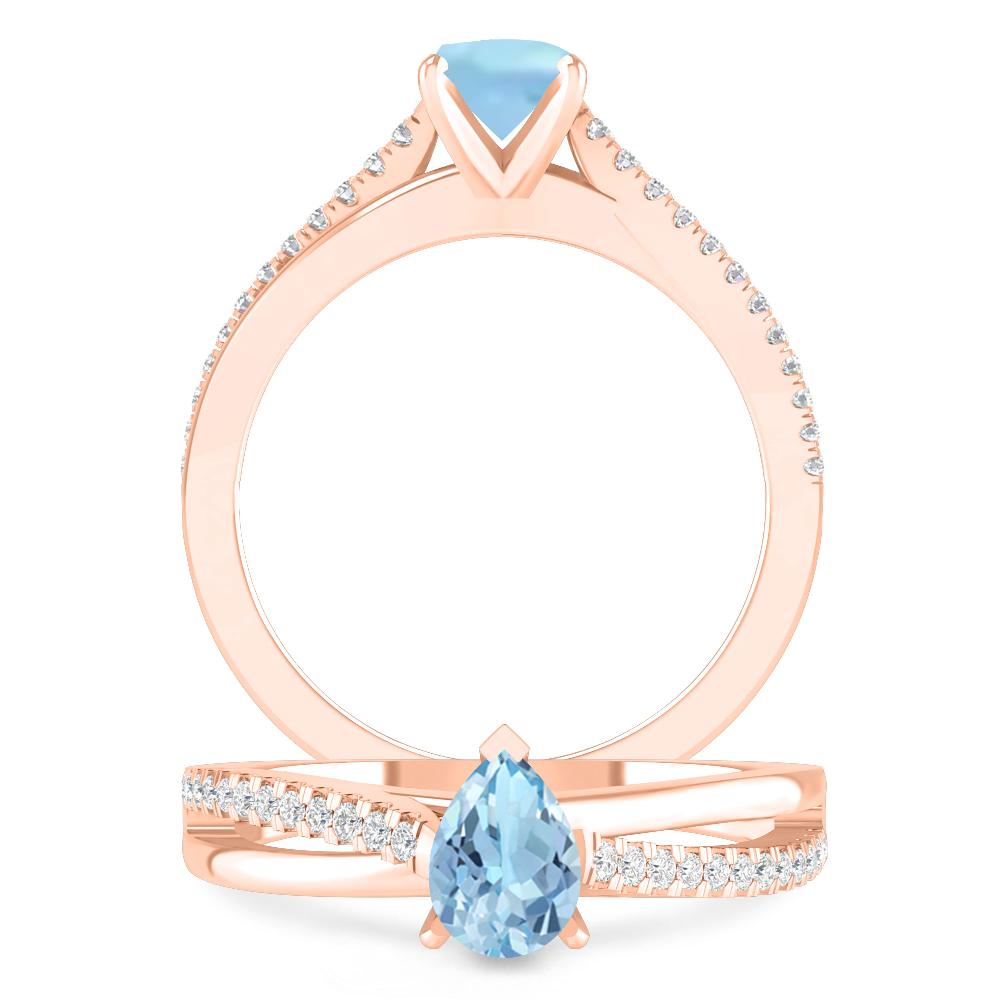 Rose Gold - Aquamarine