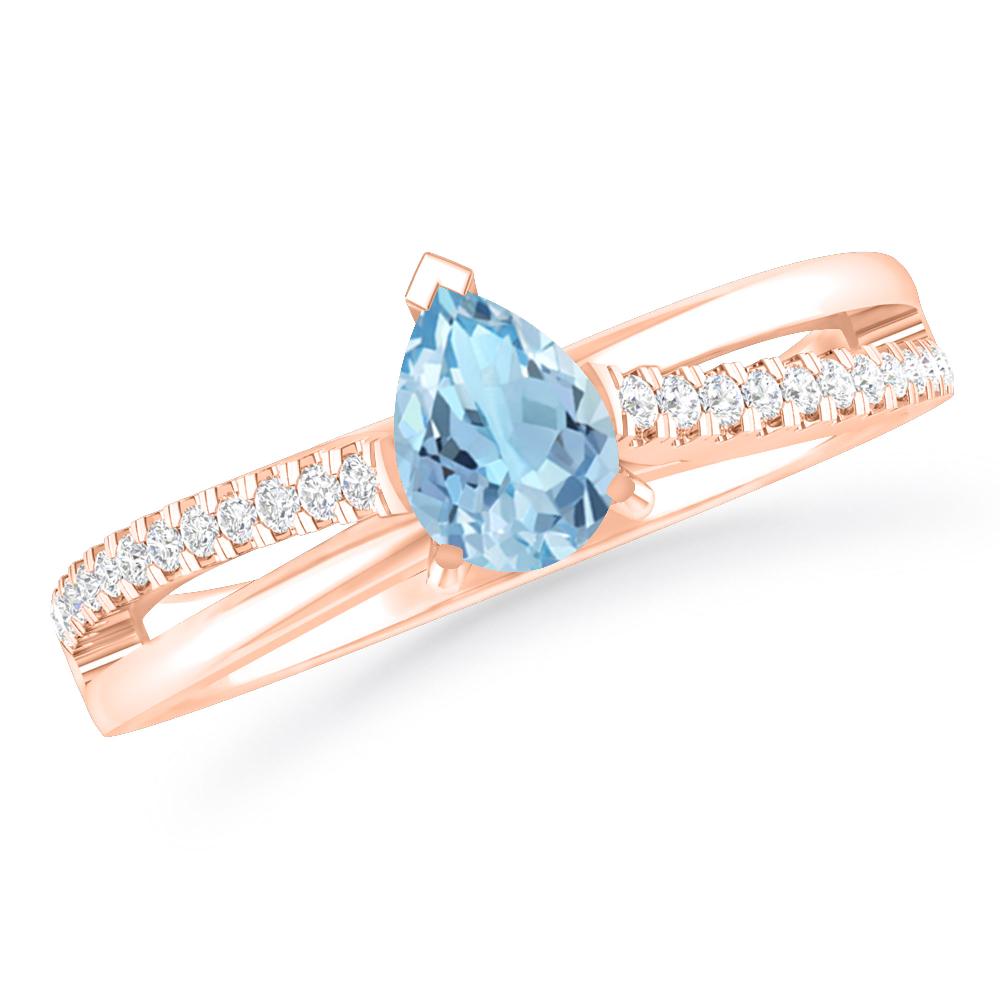 Rose Gold - Aquamarine