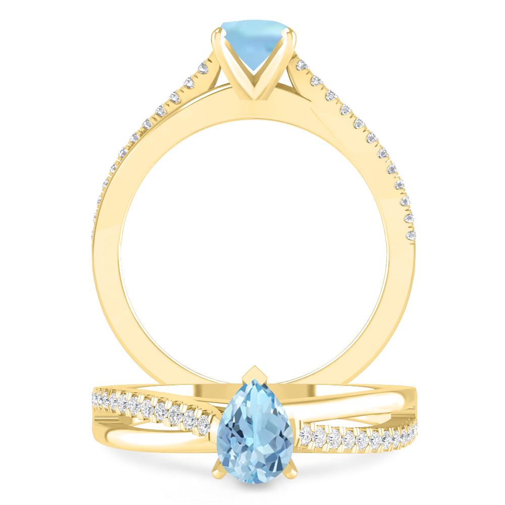 Yellow Gold - Aquamarine