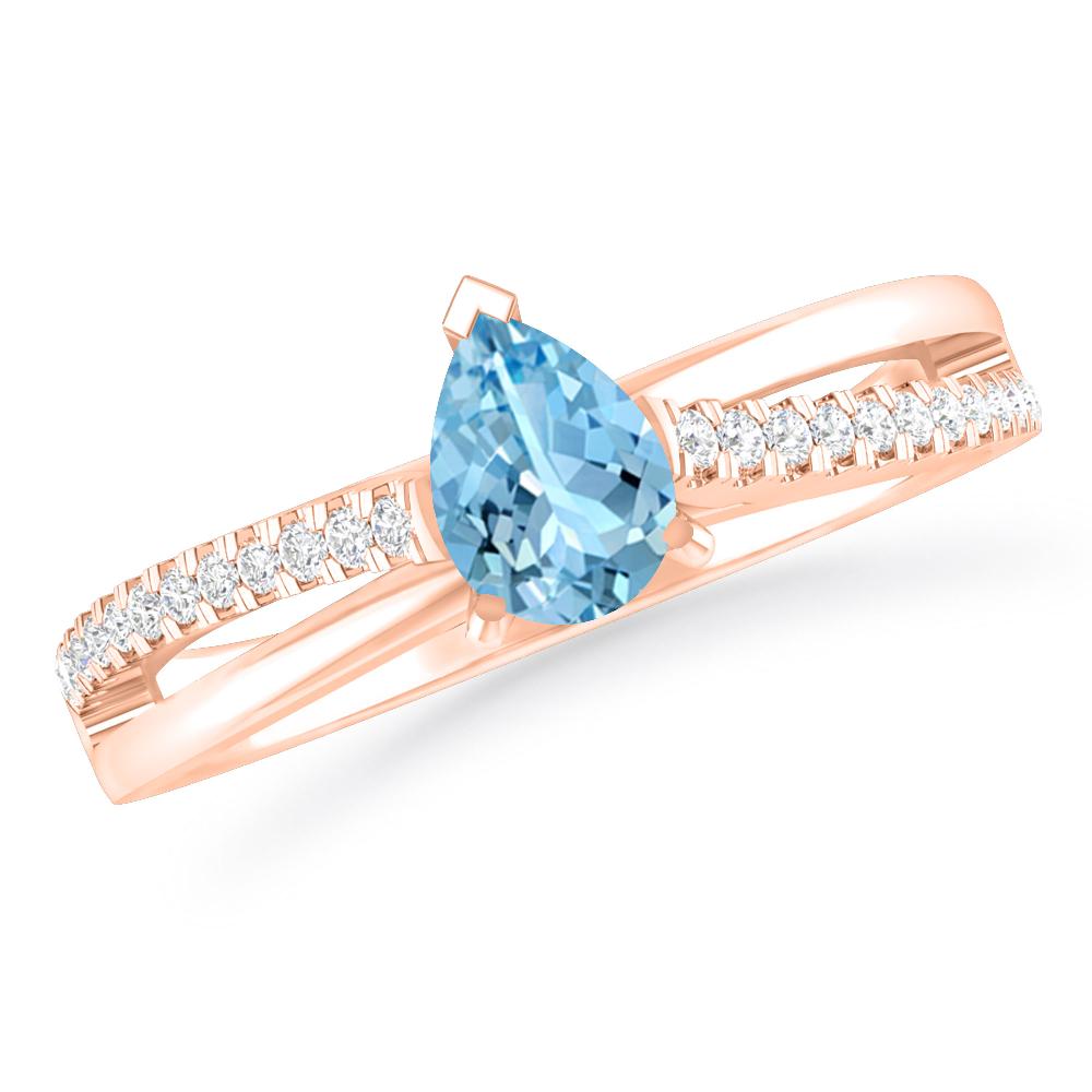 Rose Gold - Aquamarine