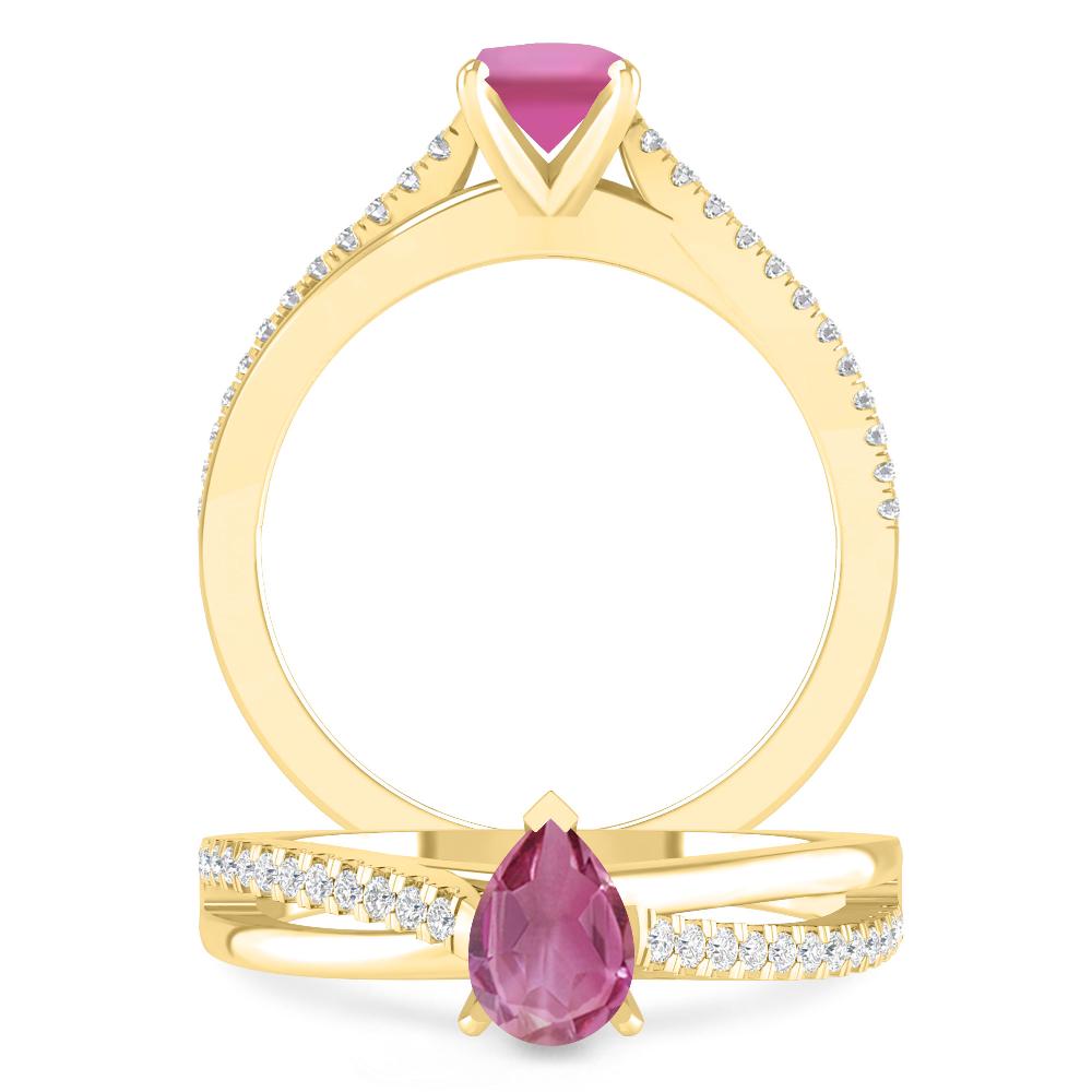 Yellow Gold - Pink Tourmaline