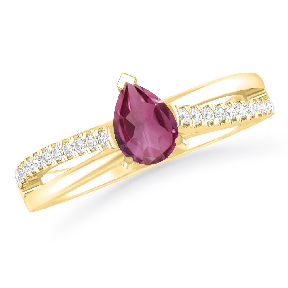 Yellow Gold - Pink Tourmaline