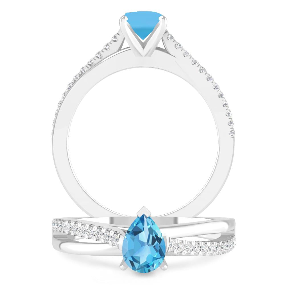 White Gold - Blue Topaz