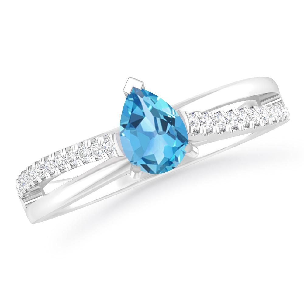 White Gold - Blue Topaz