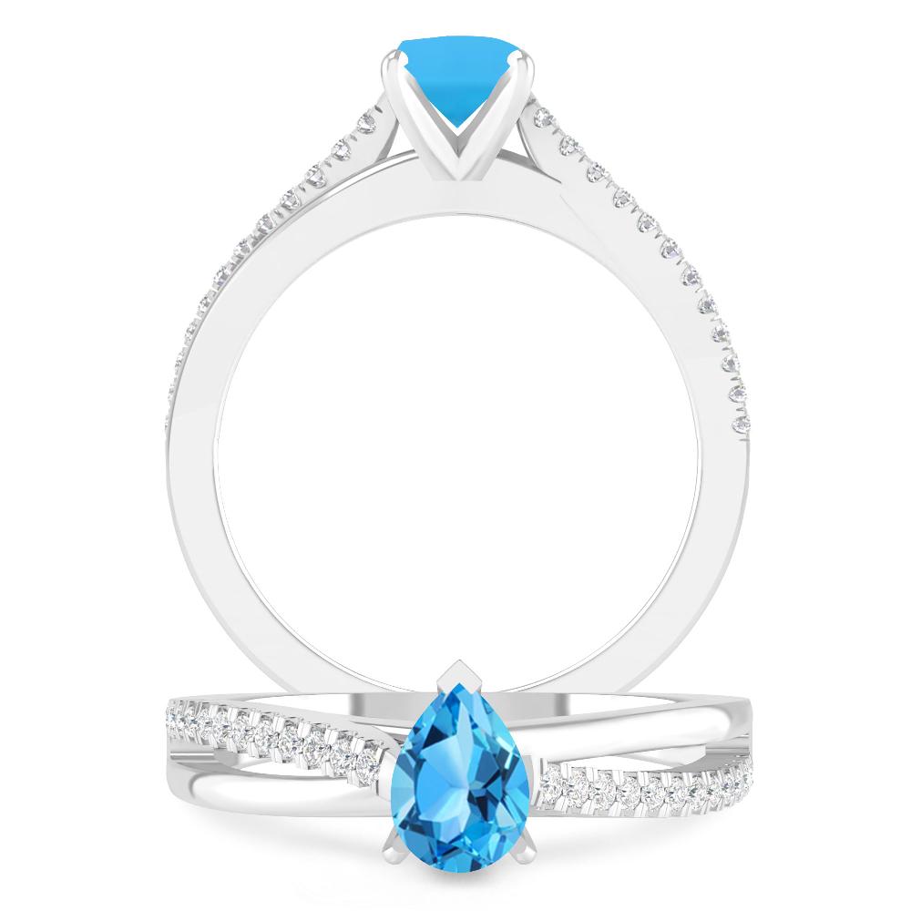 White Gold - Blue Topaz