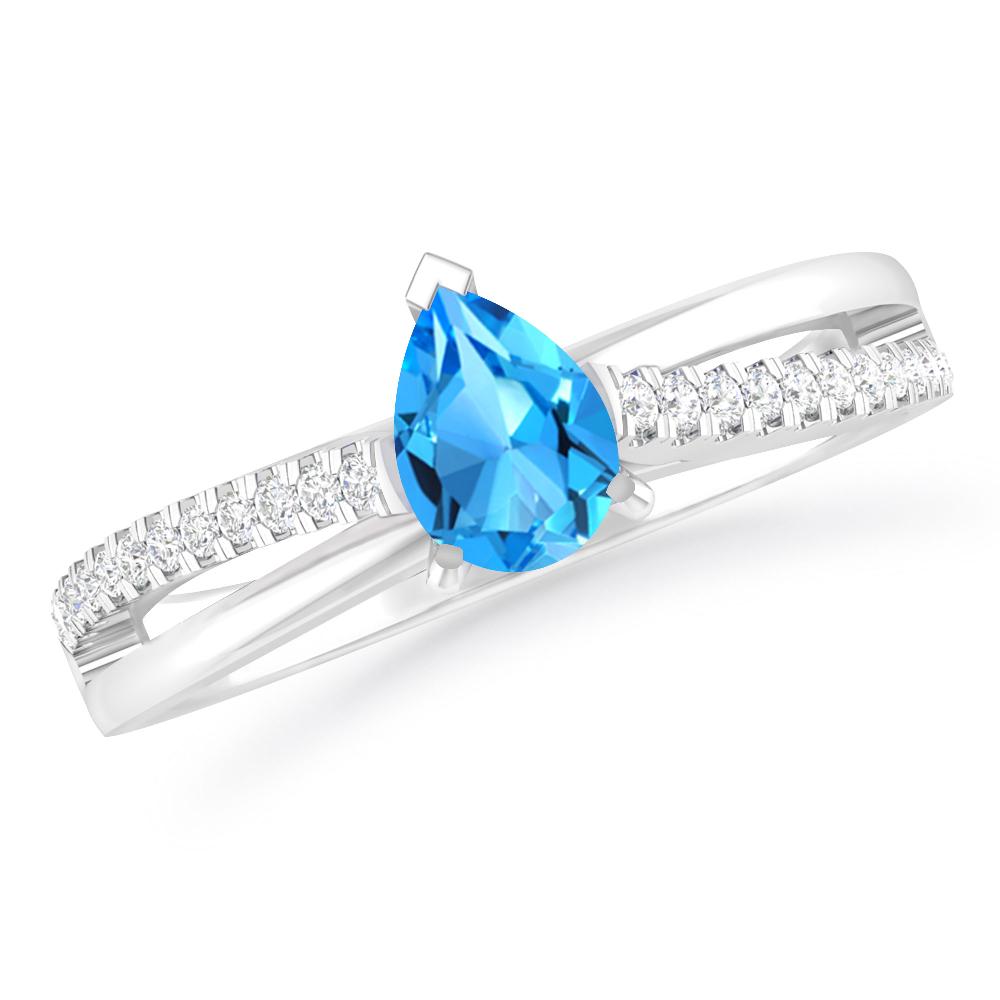 White Gold - Blue Topaz