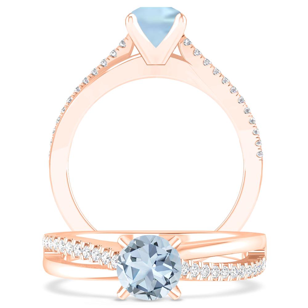 Rose Gold - Aquamarine