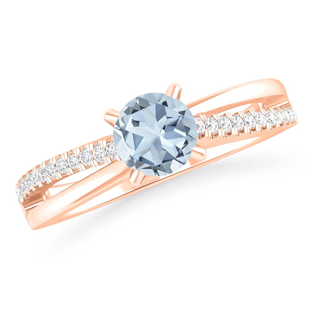 Rose Gold - Aquamarine