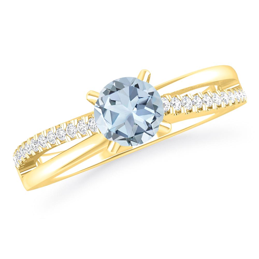 Yellow Gold - Aquamarine