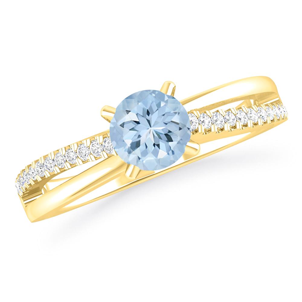 Yellow Gold - Aquamarine