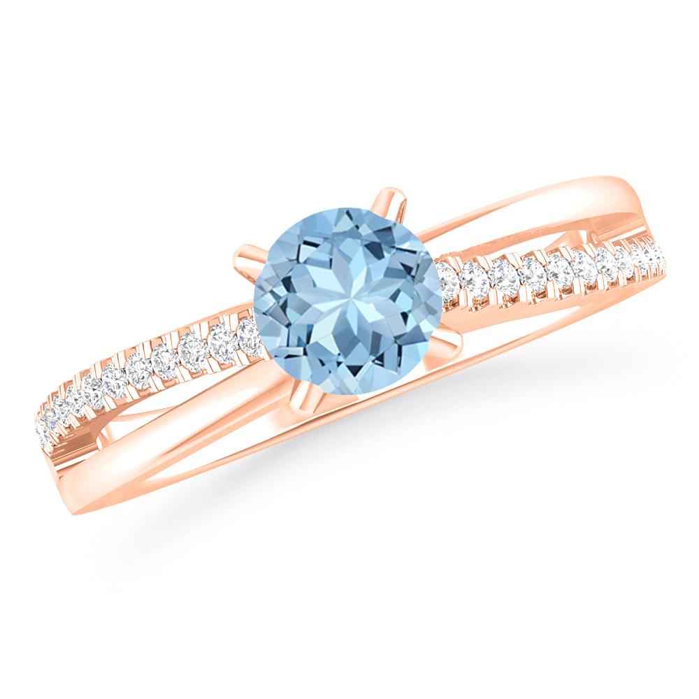 Rose Gold - Aquamarine