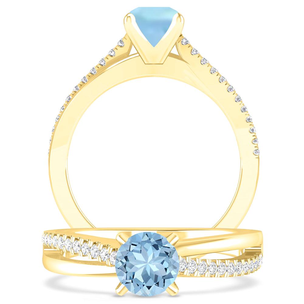 Yellow Gold - Aquamarine