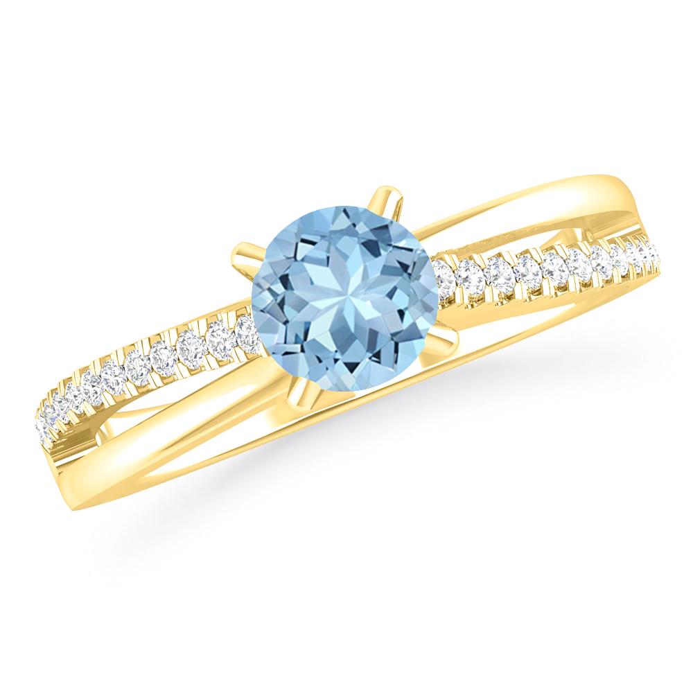 Yellow Gold - Aquamarine