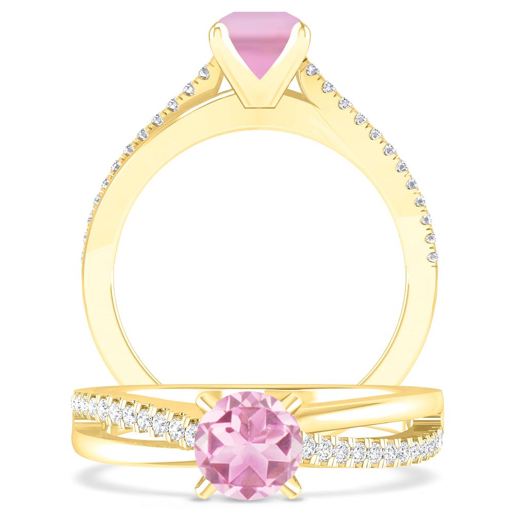 Yellow Gold - Pink Tourmaline