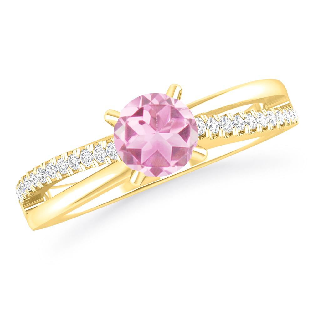 Yellow Gold - Pink Tourmaline