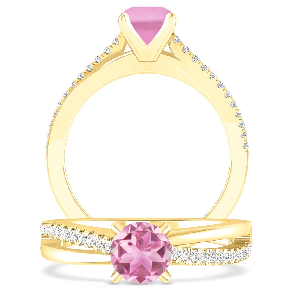 Yellow Gold - Pink Tourmaline