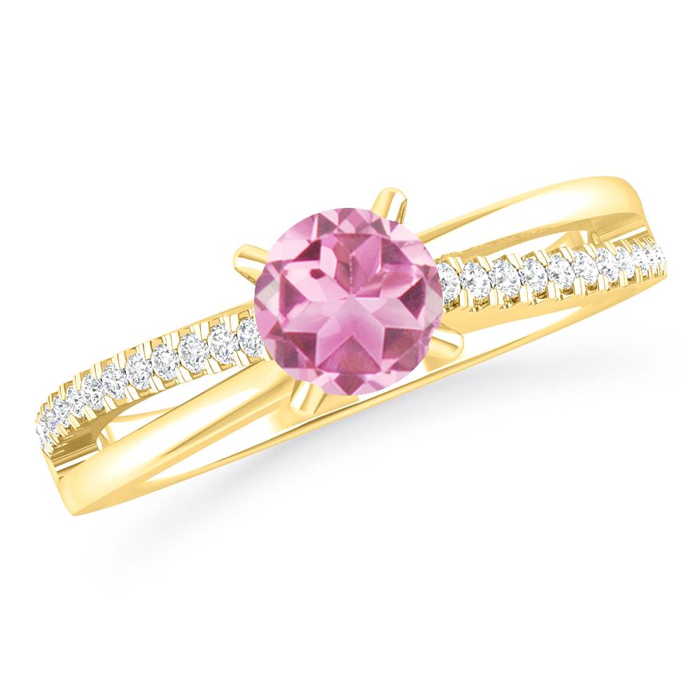 Yellow Gold - Pink Tourmaline