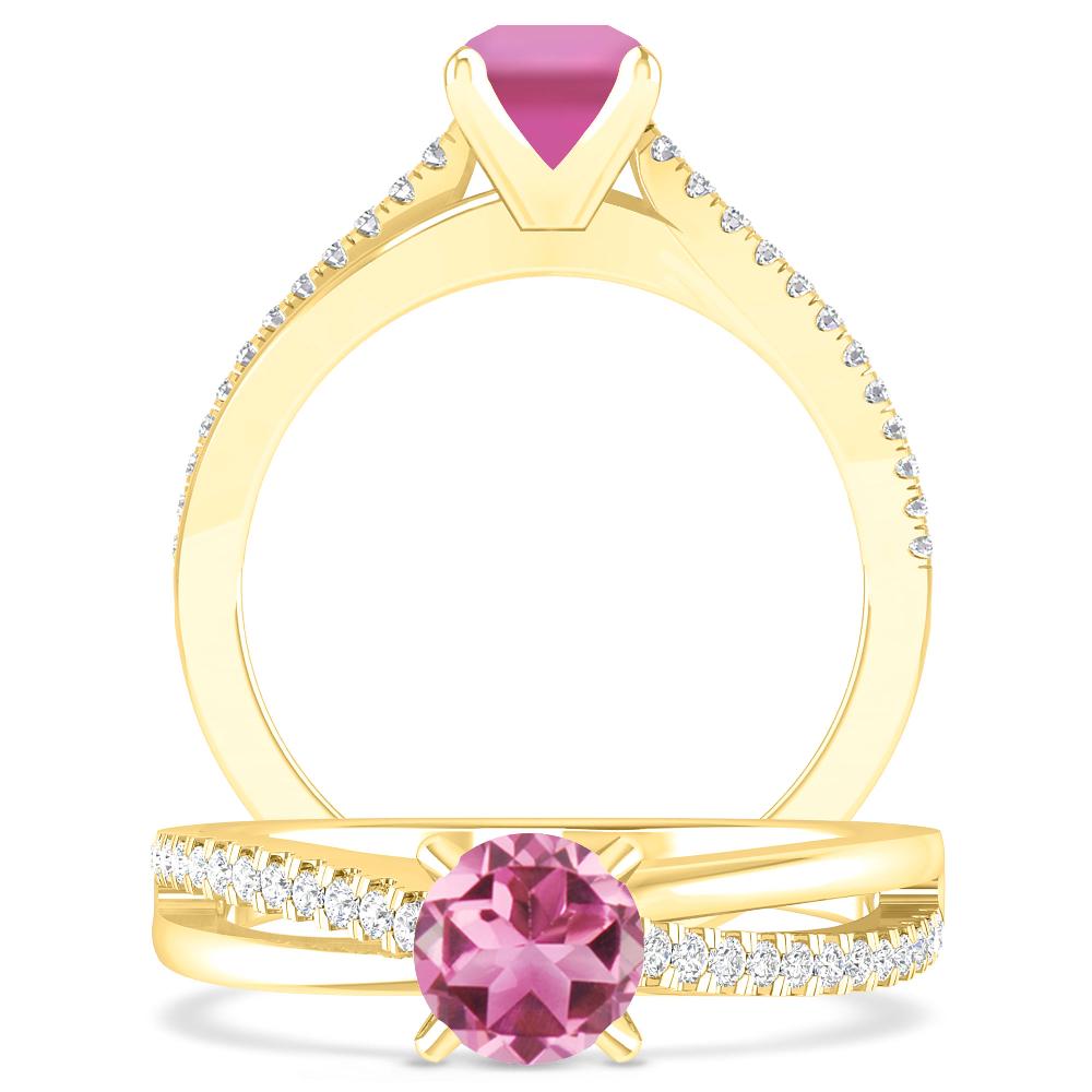 Yellow Gold - Pink Tourmaline