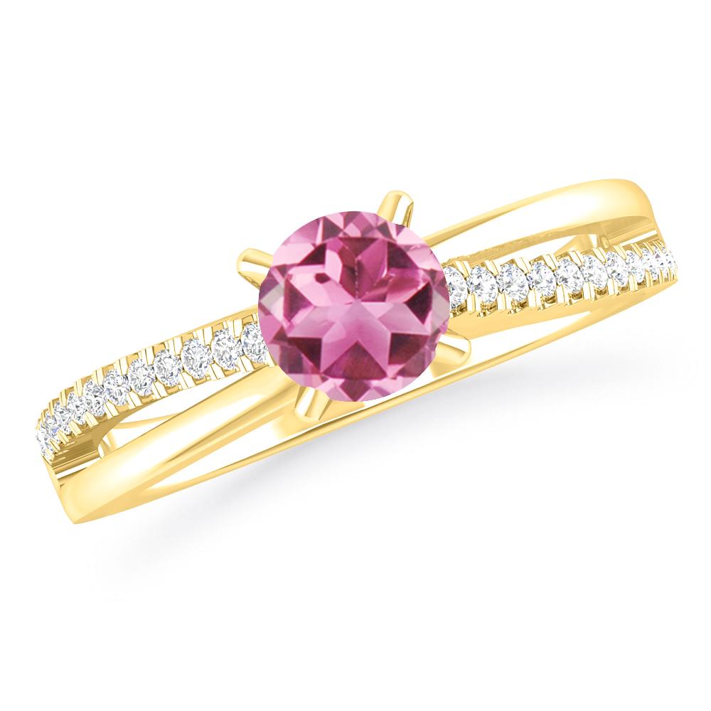 Yellow Gold - Pink Tourmaline