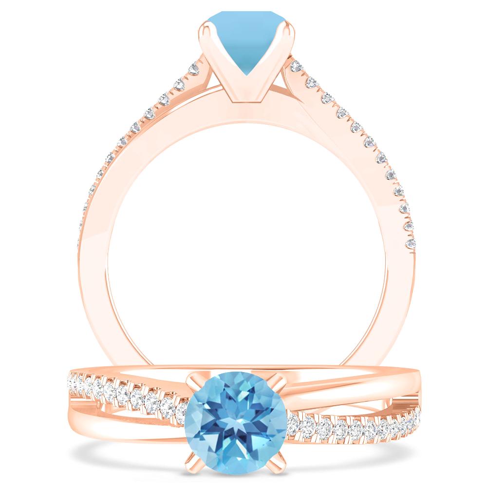 Rose Gold - Blue Topaz