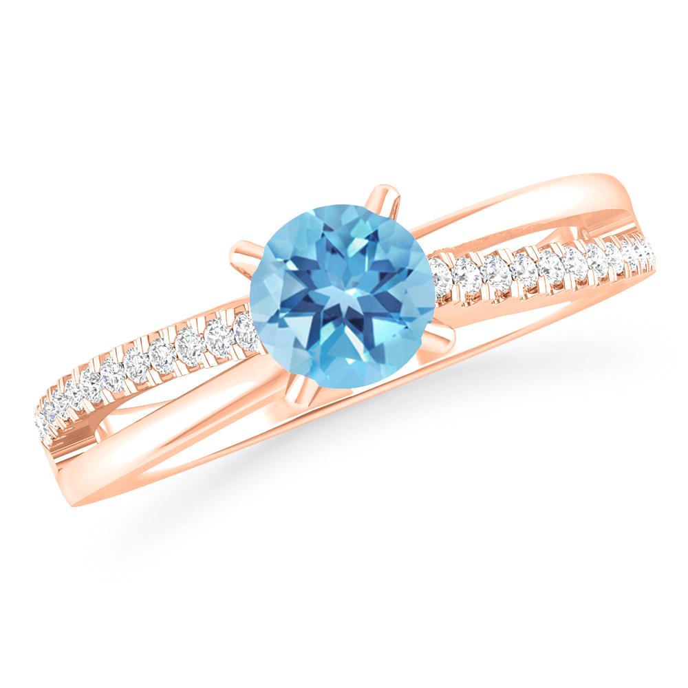 Rose Gold - Blue Topaz