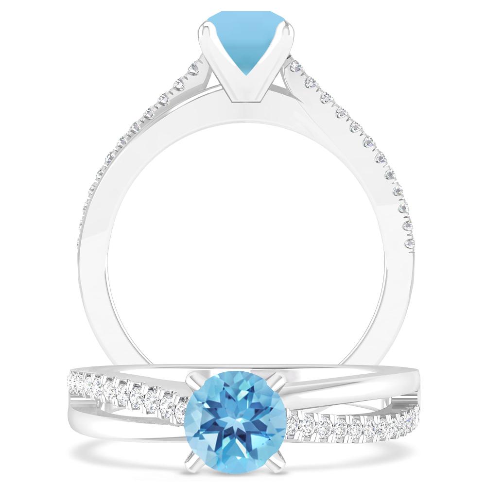 White Gold - Blue Topaz