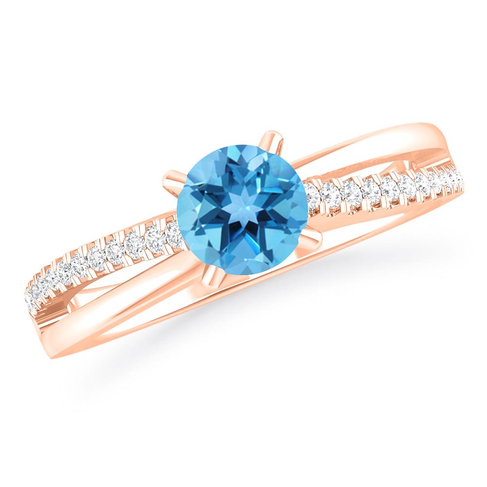 Rose Gold - Blue Topaz