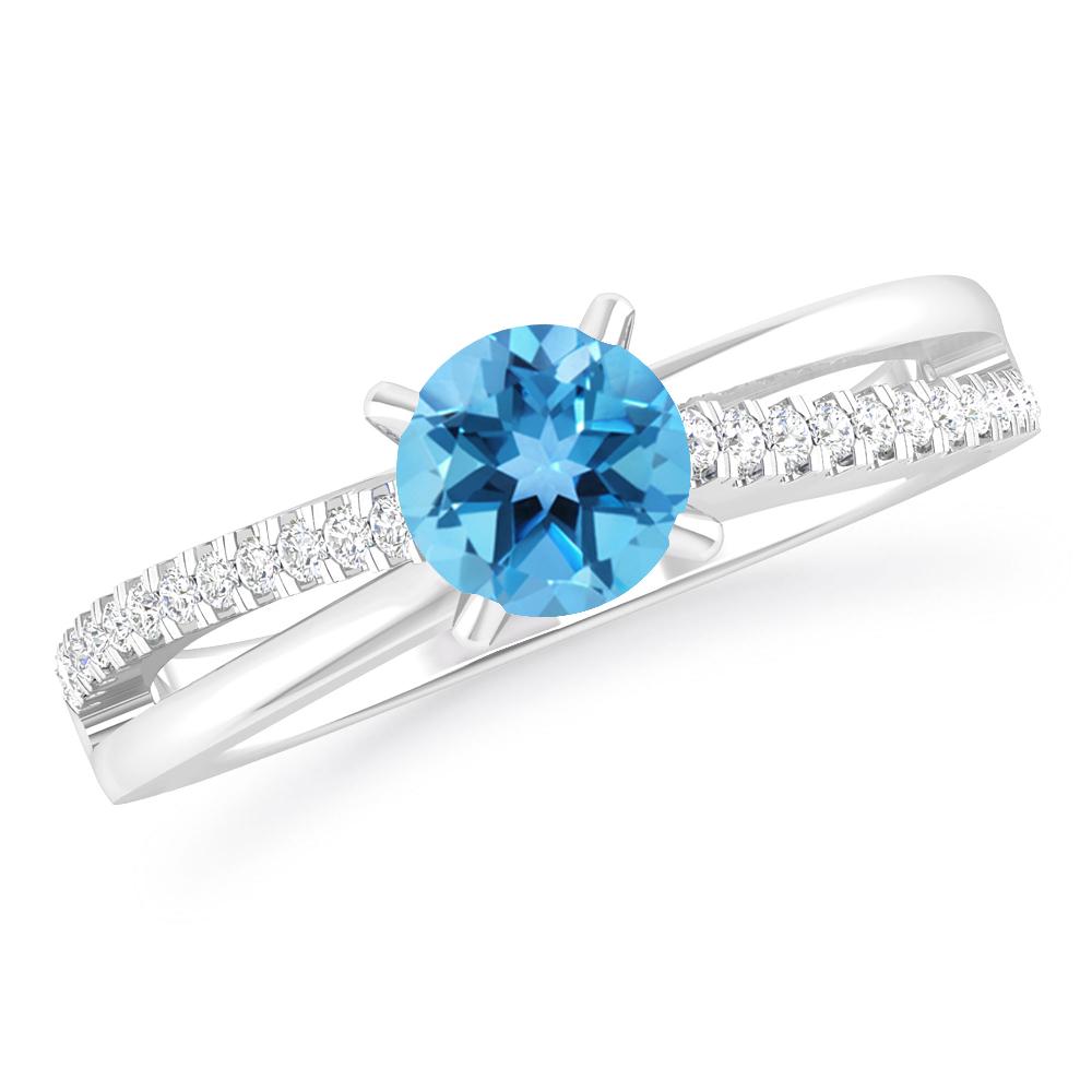 White Gold - Blue Topaz