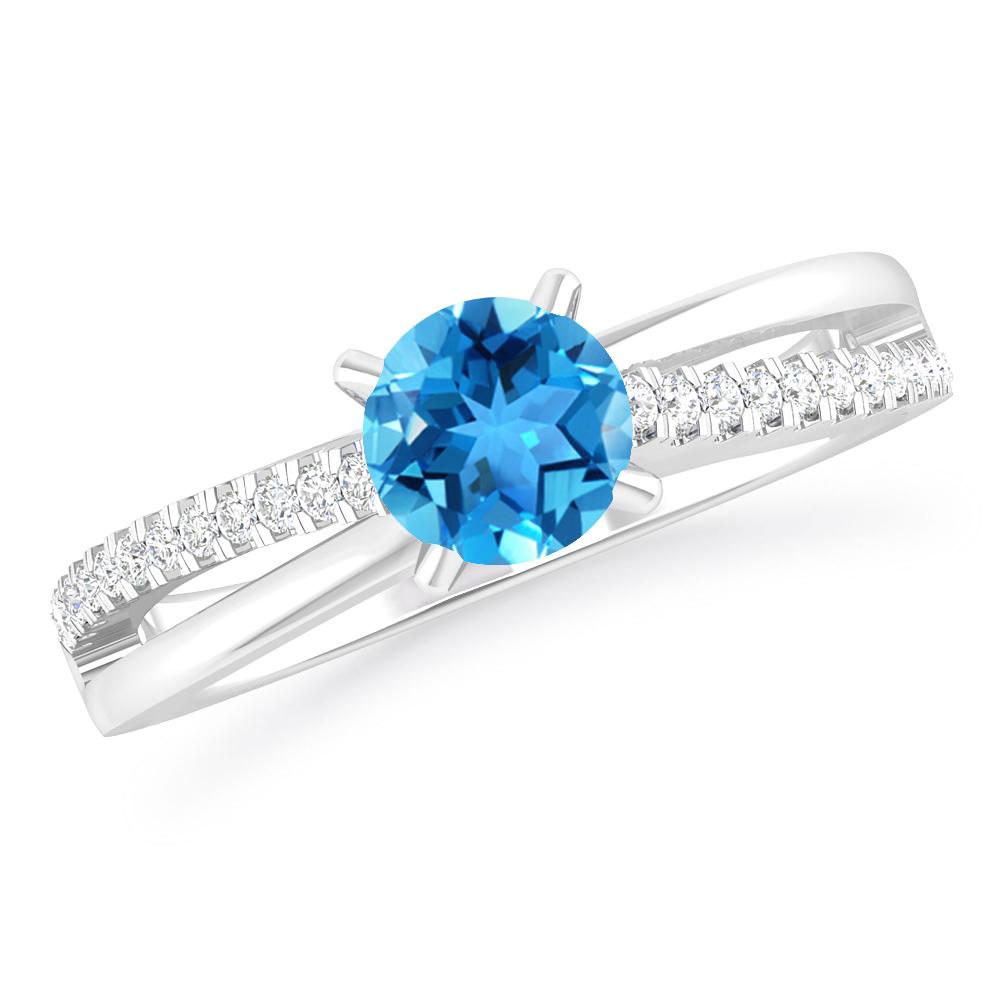 White Gold - Blue Topaz