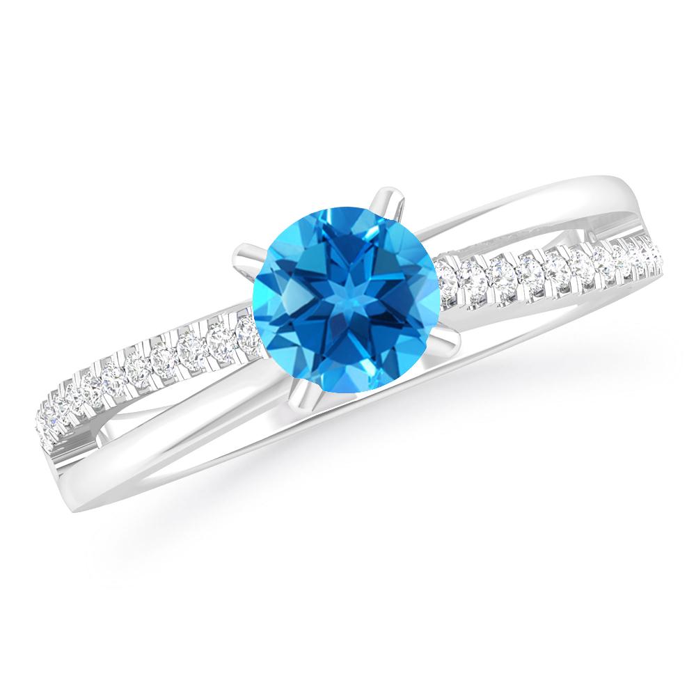 White Gold - Blue Topaz