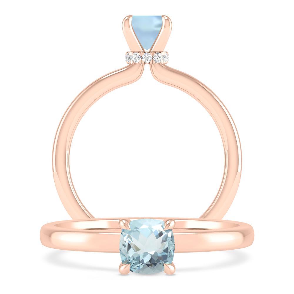 Rose Gold - Aquamarine
