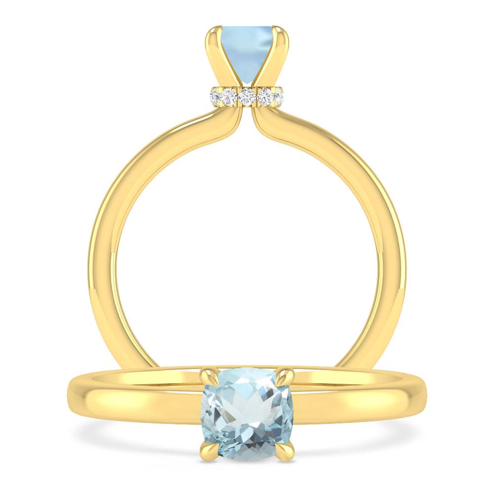 Yellow Gold - Aquamarine