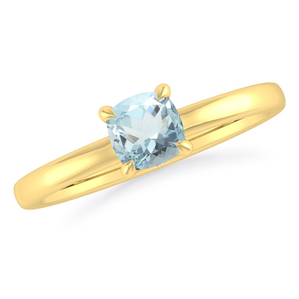 Yellow Gold - Aquamarine