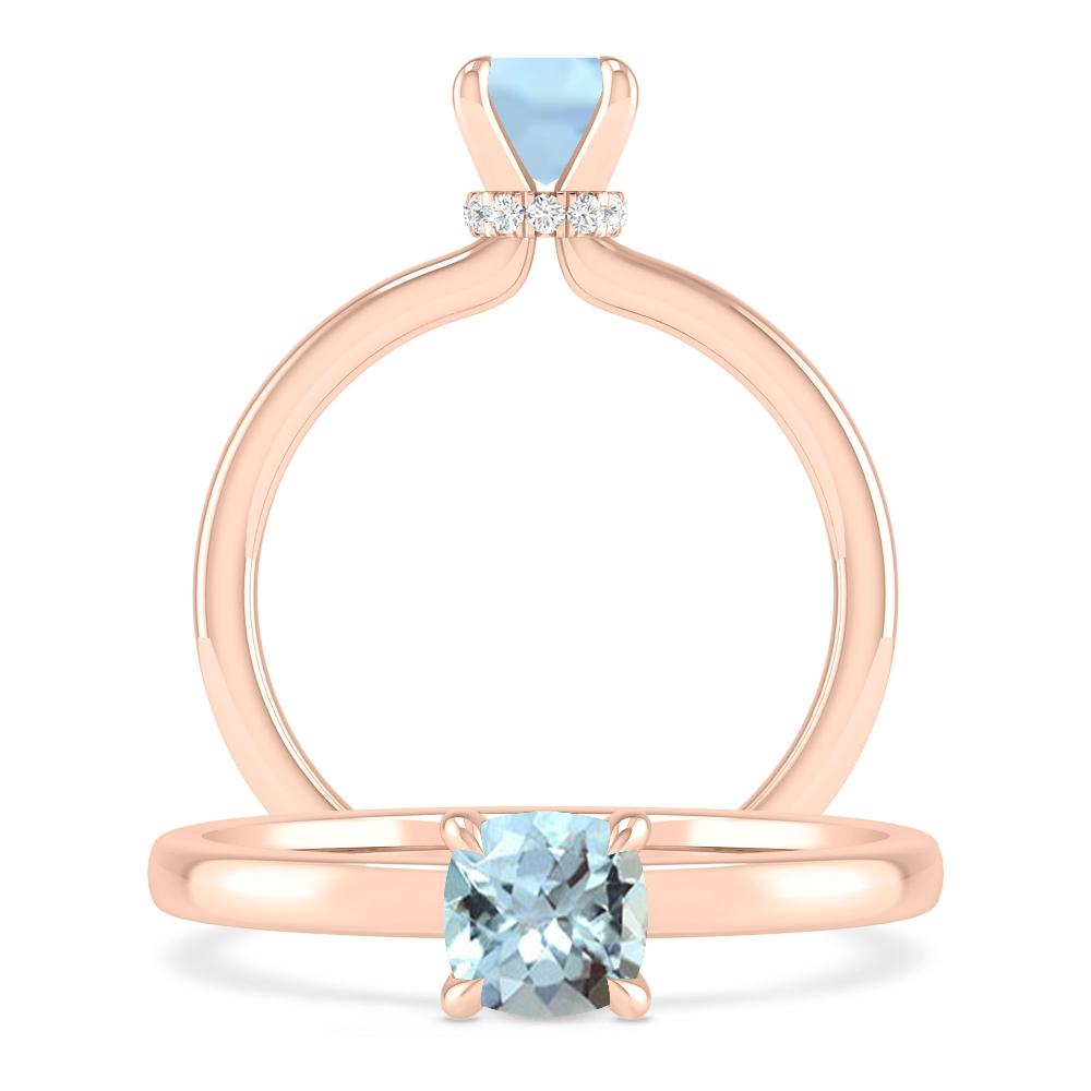 Rose Gold - Aquamarine