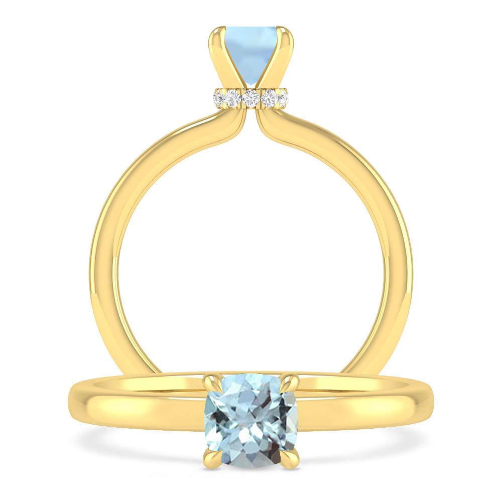 Yellow Gold - Aquamarine