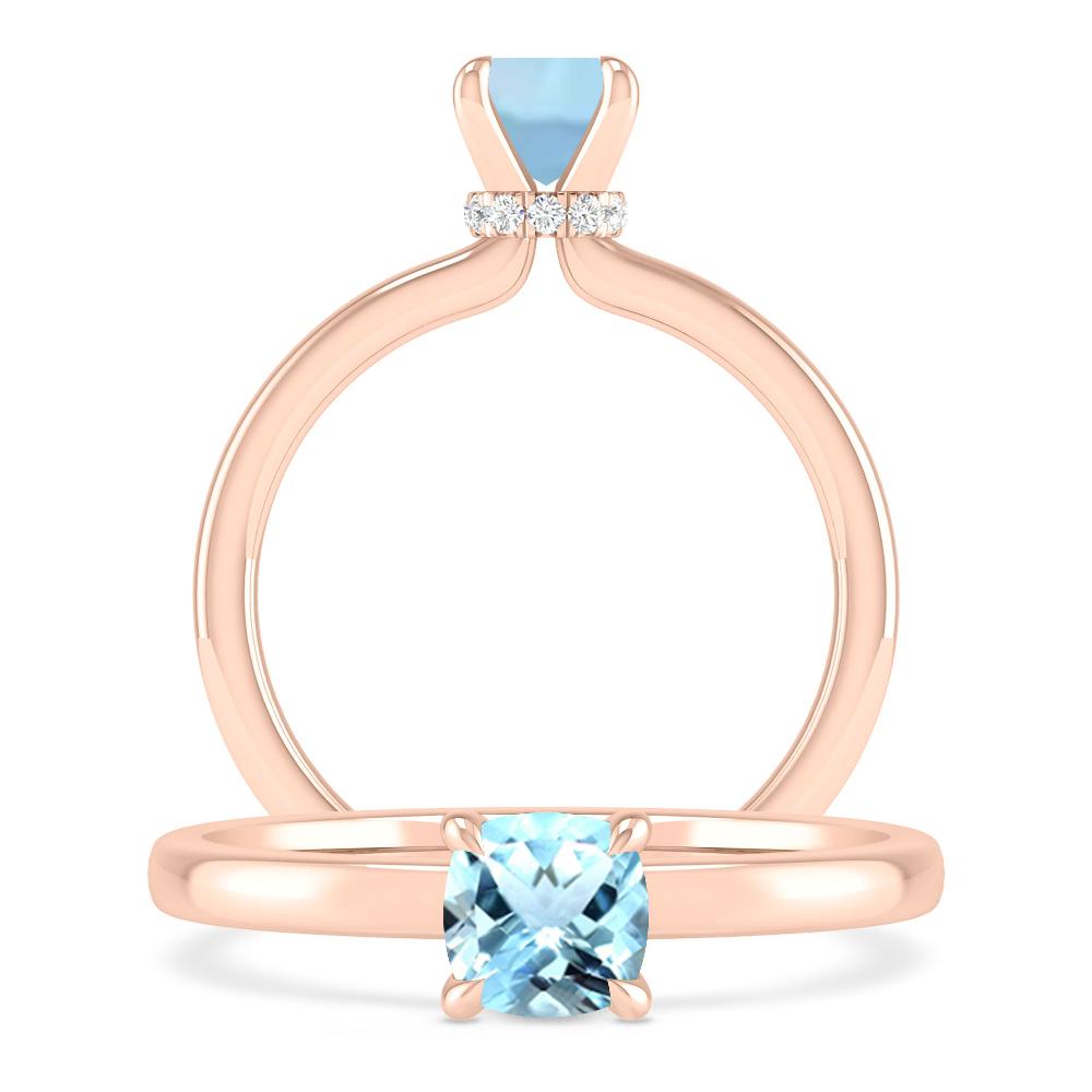 Rose Gold - Aquamarine