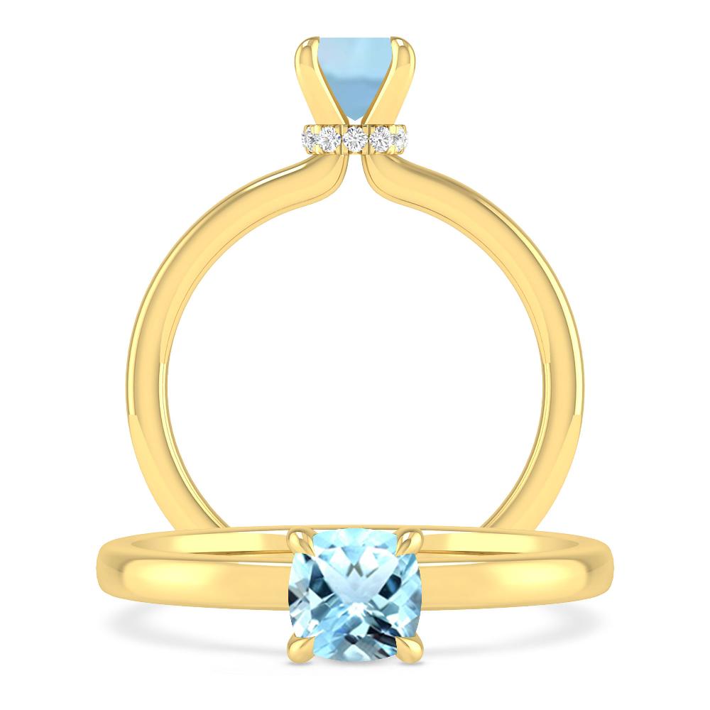 Yellow Gold - Aquamarine