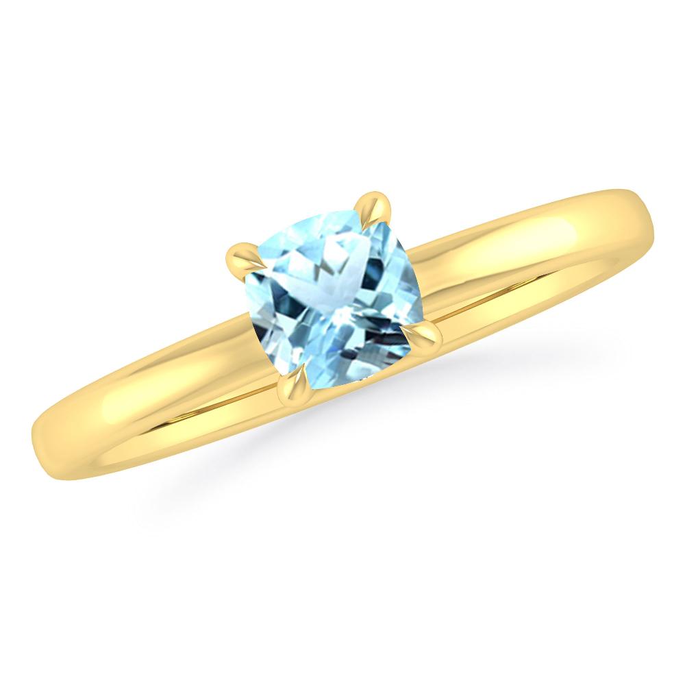 Yellow Gold - Aquamarine