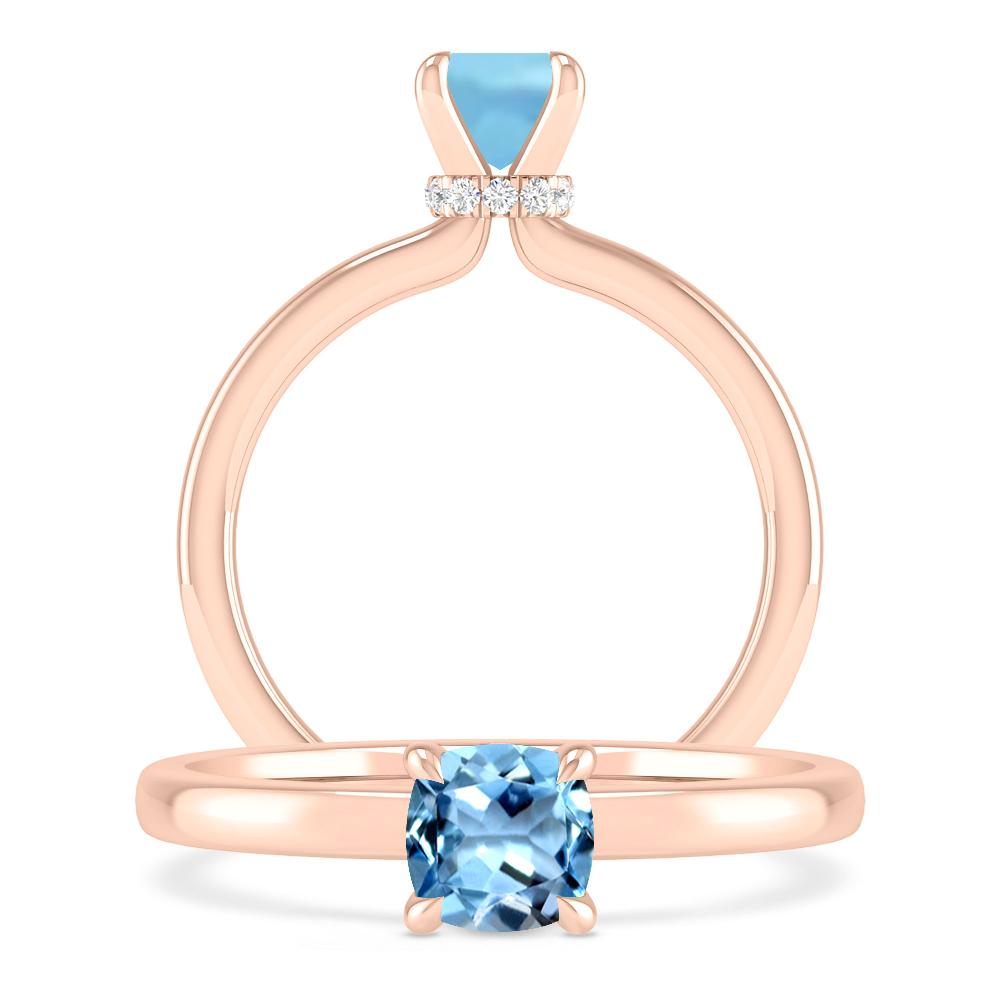 Rose Gold - Aquamarine