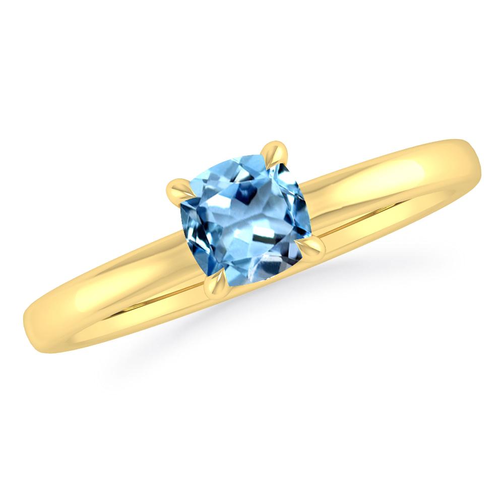 Yellow Gold - Aquamarine