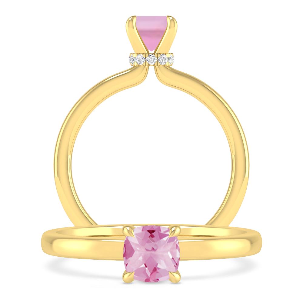 Yellow Gold - Pink Tourmaline