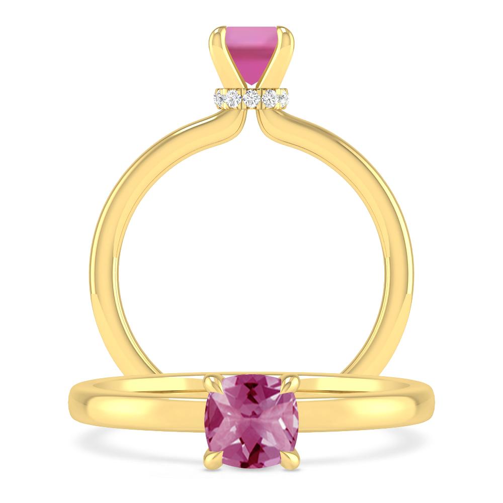 Yellow Gold - Pink Tourmaline